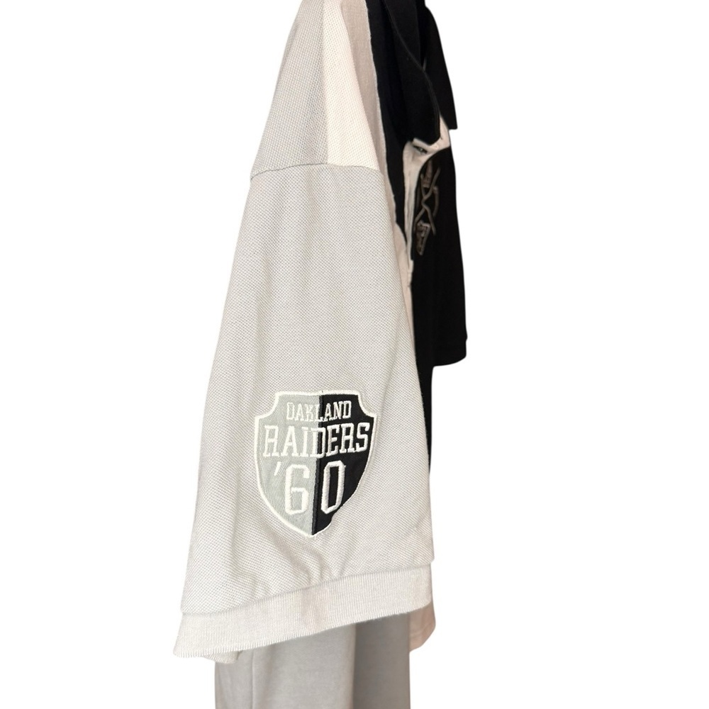 Vintage NFL Raiders Black and White Polo Shirt - Picture 3 of 4